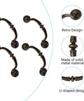 Vintage Zinc Alloy Cabinet Pull Handles 4 Pack for Furniture Doors and Drawers Antique Style Cupboard Grips in coffee color