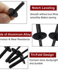 50 Pack Black Aluminum Tri Fold Exploding Pop Rivets Three Sixteenths Inch Grip One Inch Length Five Eighths Inch Flange Blind Rivets