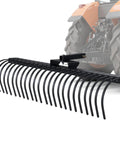 60 Inch Behind Landscape Rake For Tractor Tow Dethatcher With 24 Steel Coil Tines And 2 Inch Receiver Connected to Tractor