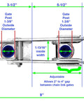Residential Double Gate Latch For Chain Link Fences Strong Arm Sentry Style Galvanized Steel No Drop Rod Required Quick Install