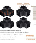 Heavy Duty Pergola Bracket Kit 6x6 Four Corner Brackets And 3 Way Post Base featuring black powder coat and dimensions