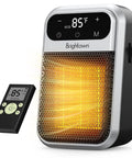 Plug In Space Heater With Remote And 180 Degree Rotating Plug, LED Touch Display, Adjustable Thermostat, 12 Hour Timer, Compact Indoor Wall Outlet Heater For Bathroom, Bedroom Or Office