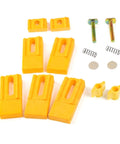 Gravity Heel Kit Pushblock Accessory For Table Saws And Jointers, Auto Retracting woodshop safety gear in yellow material.
