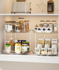 Two Tier Lazy Susan Turntable Organizer For Cabinet And Pantry Space Saver 9 Inch Rotating Spice Rack in kitchen cabinet