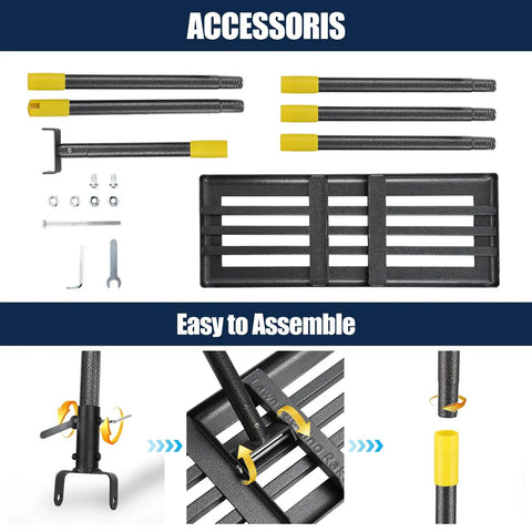 Assembly parts of Heavy Duty Yard Work Ready Lawn Leveling Rake 30x10 Inch Head With 72 Inch Extendable Stainless Steel Handle.