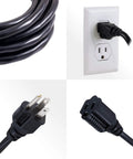Heavy Duty Outdoor Extension Cord 40 Ft 3 Prong 16 AWG 125 VAC ETL Certified Multipurpose Power Cable for Yard, Garden, and Job Site