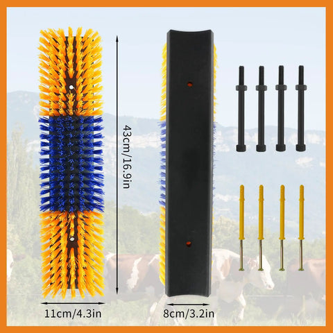 Dope Livestock Scratch Brush Set With 8 Screws For Cattle Horses Sheep And Pigs Back Grooming Massage Tool Yellow 2 Pack 43cm brush