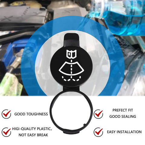 Replacement Windshield Washer Fluid Reservoir Cap For GM Cars And Trucks Fits Camaro Silverado Malibu Cruze OEM Numbers 13227300 12767700 12788573 19172571, shown with sealing features.
