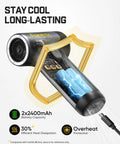 B10 Pro Electric Air Duster Cordless Desktop Blower With 110000 RPM Brushless Motor MegaBoost showing battery capacity and design