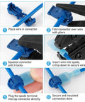 240Pcs T Tap Wire Connectors Kit With Quick Splice T Connectors for wiring steps using pilers, spade terminal insertion process