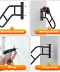 Installation steps for U Shaped Safety Handrails Built Tough For Indoor And Outdoor Steps Heavy Duty Stair Railing Rust Proof Black Steel.