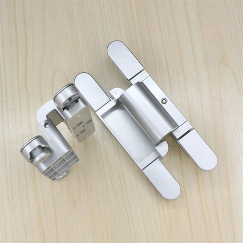 Invisible 2D T Hinge Adjustable 180 Degree Wood Door Hardware, heavy duty hidden hinge for interior doors and cabinets.
