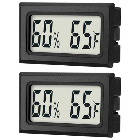 Compact Digital Thermometer And Hygrometer 2 Pack Indoor Humidity Monitor With Fahrenheit Readout for Greenhouse Garden and More