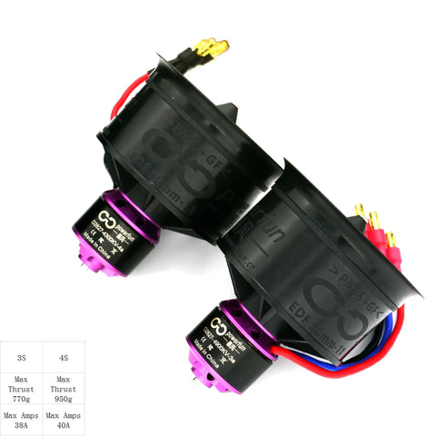 50mm 11 Blades Ducted Fan With RC Brushless Motor 4300KV Balance Tested For EDF 4S RC Jet Airplane