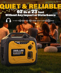 2400-Watt Portable Inverter Generator for home use in an outdoor setting, quiet and reliable for camping or RVs