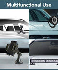 Six Pack One Quarter Inch Screw Hole Rubber Coated Magnets With Bolts And Washers For License Plate Mounting Heavy Duty Rare Earth Magnets With Threaded Studs Round Base And Flat Bar Mounting Hardware For Vehicle Camera And Rock Lights installed on vehicle.