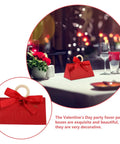 Valentine Day Candy Boxes With Handles Pack Of 20 Portable Paper Wrapping Boxes for Showers, decorative red gift box on table