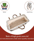 Top view of Mason's 20 Inch Tool Bag Canvas Carrier With Full Grain Leather Bottom showing spacious interior and handles