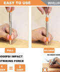 Demonstration of Professional Grade Spring Loaded Dual Head Nail Setter And Center Punch Workhorse Built From Heat Treated Steel for impact striking.