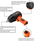 Professional Pro Grade Half Inch Composite Air Impact Wrench With Twin Hammers Quiet Pneumatic Tool with ergonomic grip