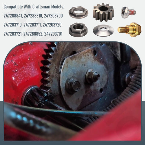 Steering Shaft Five Eighths Inch With Sector Gear Kit And Pinion Gear Bearing Set for popular lawn tractors details