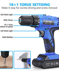 21V Cordless Drill Set With 112 Piece Home Repair Tool Kit For DIYers Lightweight Hammer Drill With Adjustable Speed
