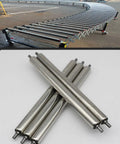 Badass And Hella Durable 5 Pack Stainless Steel Conveyor Rollers With Foldable Design For Smooth Belt Slides And Quiet Non Powered Idler Systems That Really Rock All Day Long - stainless steel conveyor rollers in a curved setup