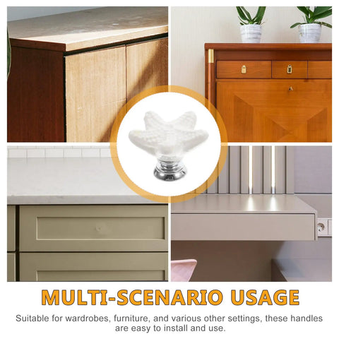 White Ceramic Star Cabinet Knob Small Decorative Drawer Pull Handle for various cabinets and drawers