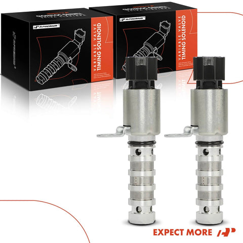 Two Piece Intake And Exhaust VVT Solenoid For Hyundai And Kia 1.6L L4 Engines shown with metal housing and packaging