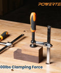 Quick Screw Down Clamps For Bow Xtender Fences And MFT Tables, Track Saw Guide Rail System, 400 Pound Clamping Force shown
