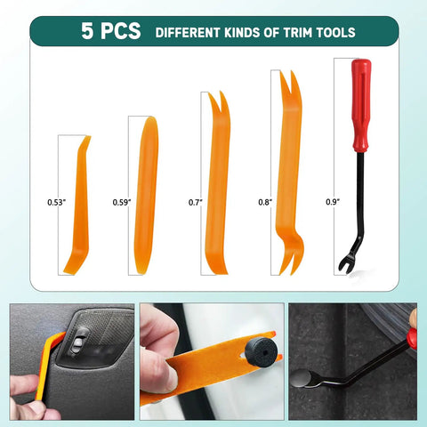 5-piece tool kit for 100Pcs Door Panel Retainer Clips 90467-10188 And 90467-A0005 Compatible With Toyota Lexus installation