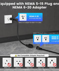 Plug And Play Level 1 And 2 Ev Charger With Adjustable 16 Amp Current And J1772 Connector for BEVs and PHEVs with NEMA 5-15 plug setup.