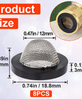 Product size of Hassle Free Eight Pack Stainless Steel Hose Filter Washers With Inlet Screen And Strainer For Half Inch Garden Hose Connectors Shower Heads And Toilet Water Lines