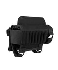 Rifle Cheek Riser With Ambidextrous Shell Holder And Molle Pouch, Adjustable Cheek Pad for various calibers, side view