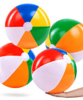 4 Pack 20 Inch Rainbow Beach Balls Large Inflatable Pool Toys For Parties Decorations For Adults And Kids Luau Summer Beach Water Games Beach Ball Favors