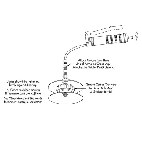 LUMAX LX-1310 white plastic universal bearing packer for grease guns; 1/2 in ID, 4-1/2 in OD.
