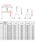 Built Like A Tank Aluminum Alloy Gantry Crane with adjustable height and dimensions for three ton capacity.