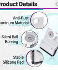 Four Pack M6145 Top Bracket Roller Assembly with silicone pad and ball bearing for frameless sliding glass shower doors.