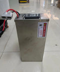 Heavy Duty 60Ah Lithium Battery For Electric Skates Works With Basic 10 To 30 Ton Modular Roller Transporters, back view showing connections.