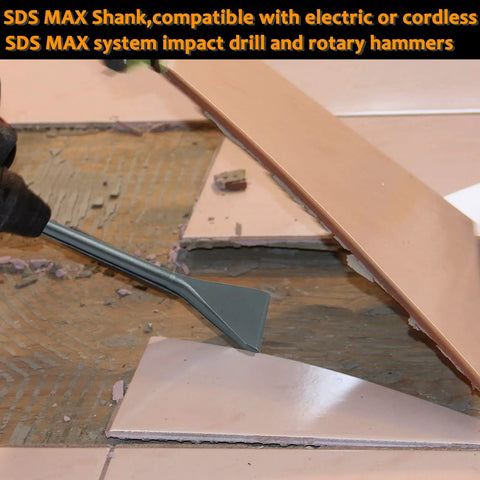 6 Inch Wide Tile And Thinset Scaling Chisel For SDS Max Rotary Hammers removing tiles