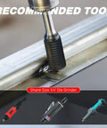 AlCrN Coated Carbide Rotary Burr Bit SB Five Double Cut For Die Grinder One Quarter Inch Shank in use on metal surface