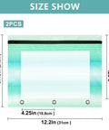 Size dimensions of Green Turquoise Striped Zippered Coupon Binder Organizer For Coupons Cards And Rebates