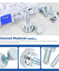 Dang Good Grip Smooth Rolling Knurled Thumb Screws M3 M4 M5 M6 M8 Fully Threaded Bolts with flat heads in a clear storage case.