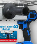 Heavy Duty Electric Wire Puller With Infinitely Variable Speed For Complex Piping And Threading Through Walls, showing speed control switch.