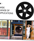Kickass Heavy Duty Sliding Door Pulley Wheel Kit With Rigid Casters For Barn Door Track System black wheel for easy sliding door installation.