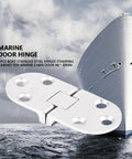 Built Like A Tank Marine Grade 316 Stainless Steel Hidden Hinge Set 180 Degree Concealed Turn Plate For Folding Tables And Boat Cabins Rust Proof Cabinet Door Latch With Durable Finish, close-up view of stainless steel hinge.
