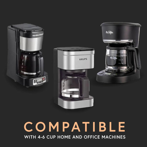 Hamilton Beach, Krups, and Mr. Coffee machines for 4 to 6 Cup Junior Basket Style Coffee Filters White Paper Chlorine Free 400 Count