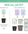 Illustration showing Gym Wipes for Equipment Cleaning Large 8x12 Inches 700 Count Refills for Dispensers compatibility chart