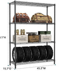 Beefy 1400 Lbs Garage Shelving Unit With 4 Tier Heavy Duty Metal Wire Racks, Adjustable Storage, Carbon Steel Construction shown