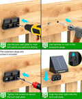 Installation steps for Make Your Outdoors Slay With These Big Time Solar Fence Lights 10 Pack on wooden railing.